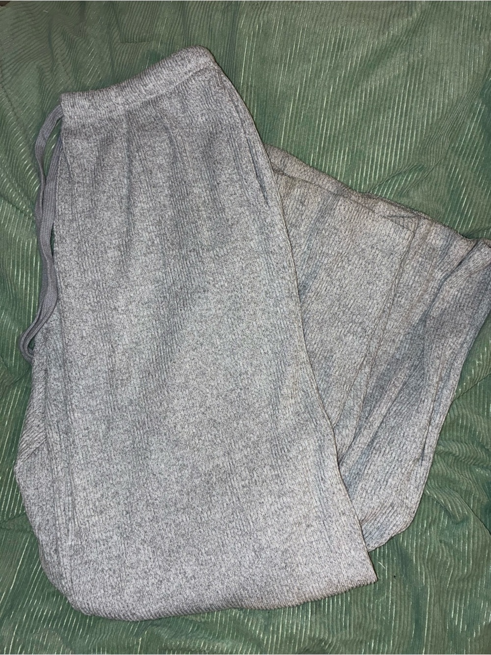 SHEIN Light Gray Ribbed Lounge Pants